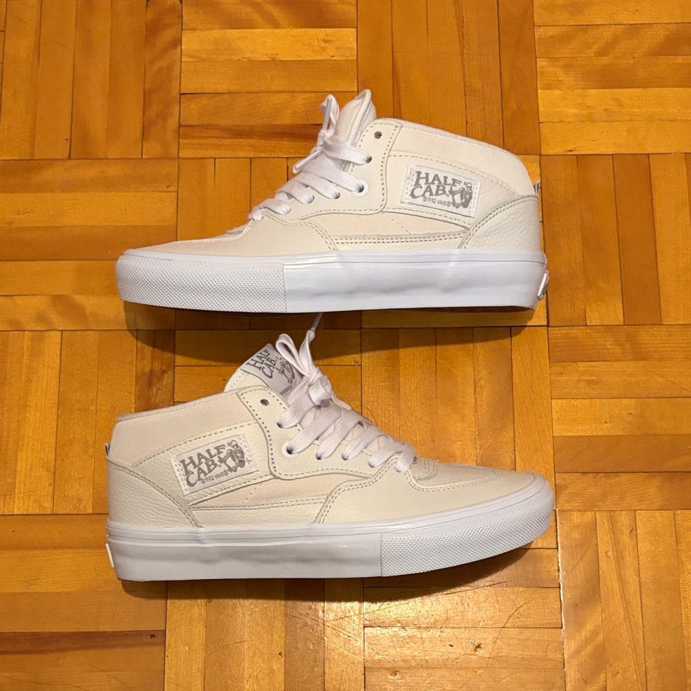 Vans Half Cab Mid-Top Sneakers in White
